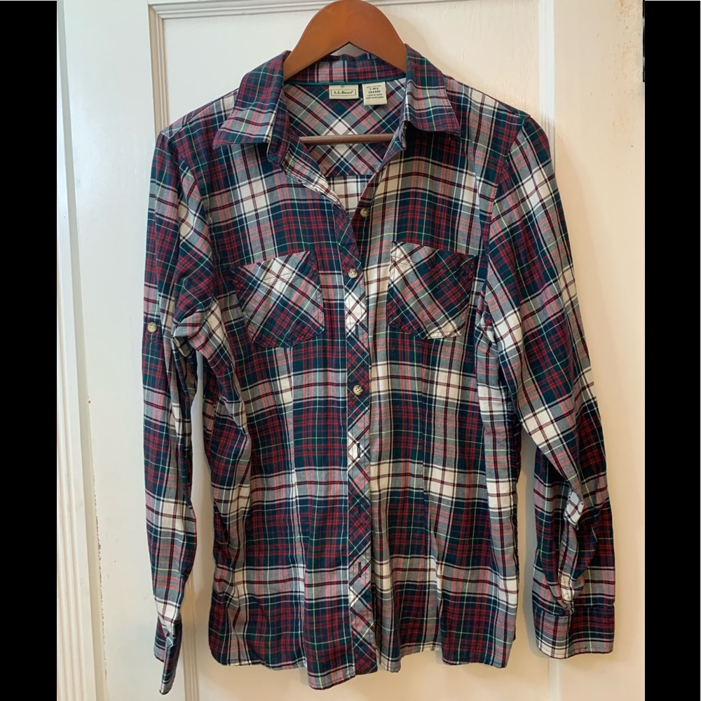 Classic LL Bean Plaid Button Up - Sz S